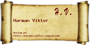 Harman Viktor névjegykártya